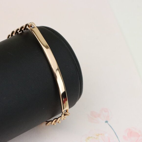 "Minimalist Polished Rose Gold Bracelet with Sleek Bar Accent, XPBL1106 - Picture 2 of 14